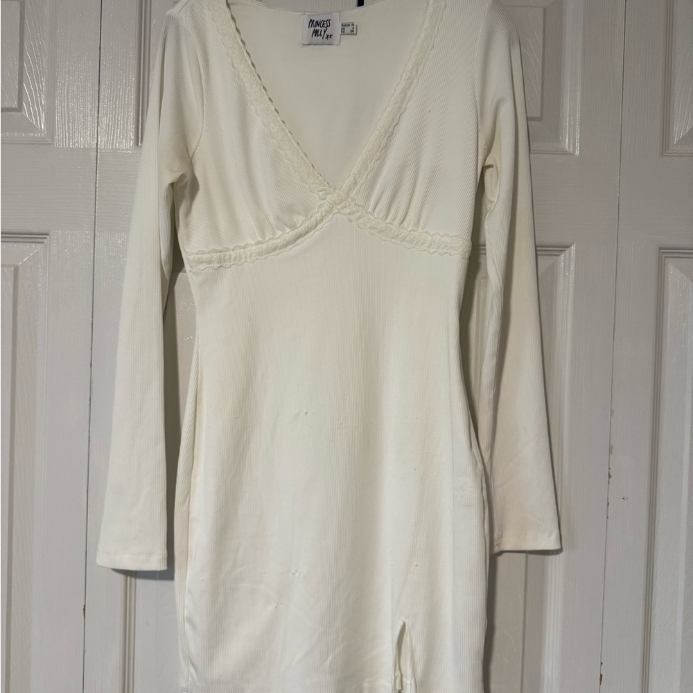 Princess Polly White Long Sleeve Dress